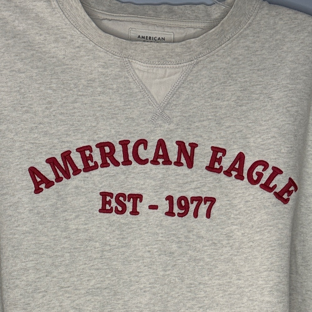 American Eagle Outfitters Graphic Oversized Cropped Crewneck Sweatshirt M - Picture 2 of 10